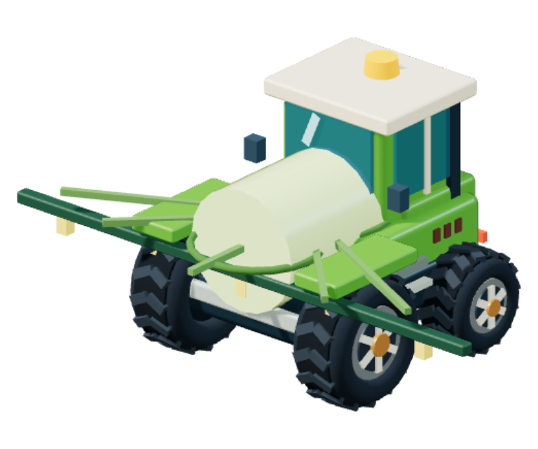 Green toy agricultural sprayer