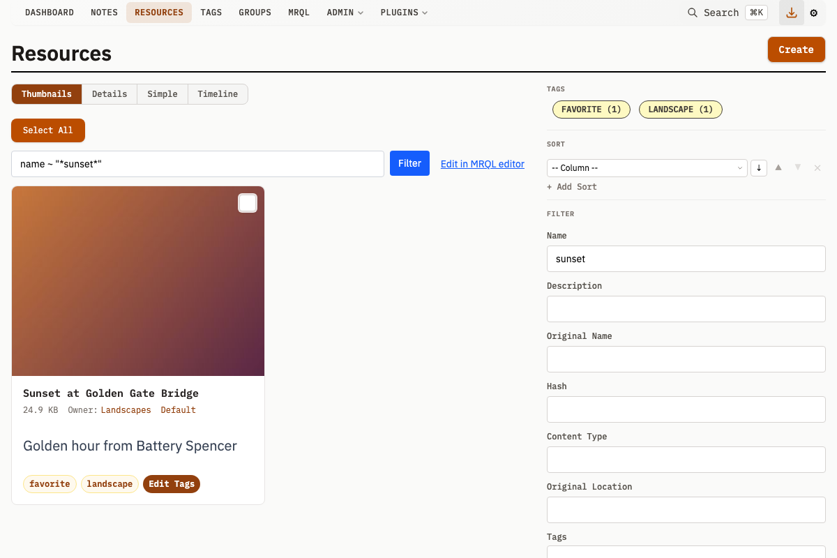 Filtered resource search results